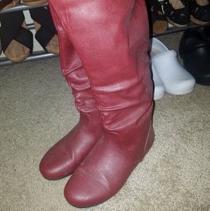 Burgundy boots